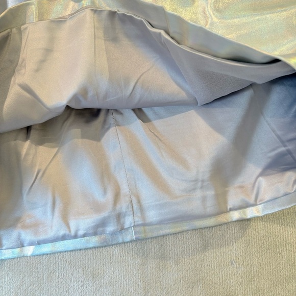 Barbiecore Disco Groovy Metallic Y2K Shiny Cosplay Space Mini Skirt Sz L - Picture 2 of 6